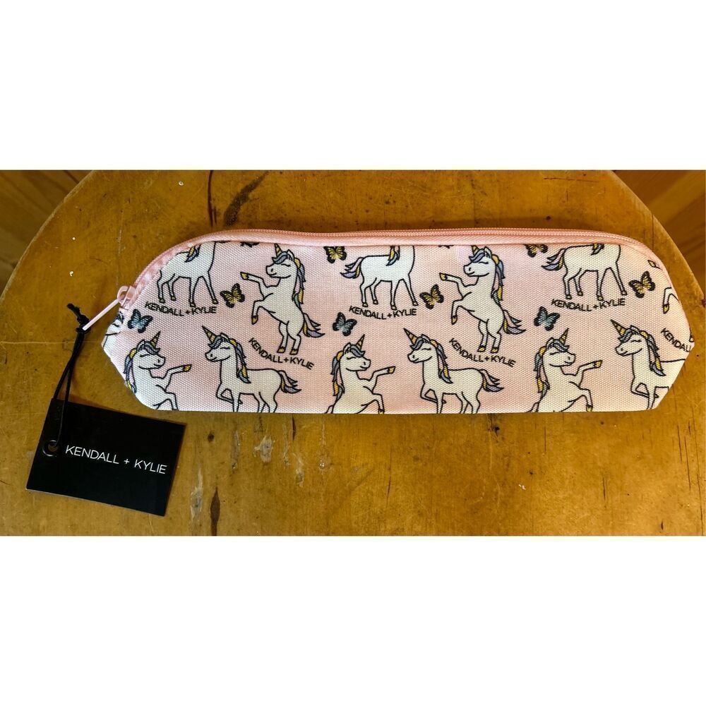 KENDALL & KYLIE Unicorn Print Travel Makeup Cosmetic Bag Nwt (4803)